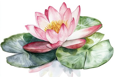 Water lily art illustration watercolor.