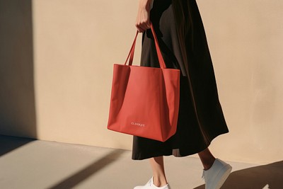 Stylish red tote bag