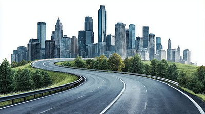 Modern cityscape highway buildings urban.