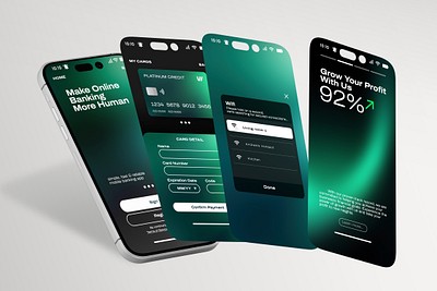 Modern banking app phone UI design