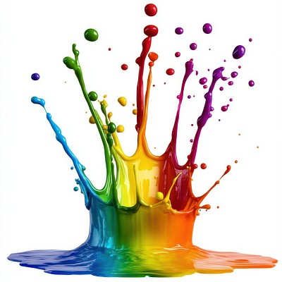 Vibrant colorful paint splash art