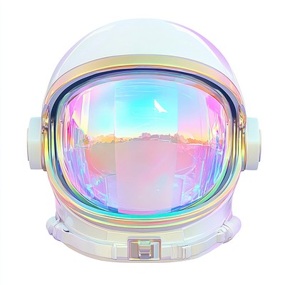 Holographic astronaut helmet illustration art accessories.