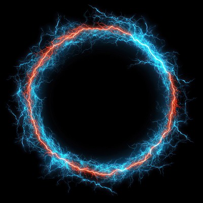 Electric ring lightning glowing effect.