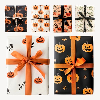 Halloween gift design element set