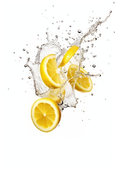 Floating lemon splash background fruit food.