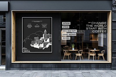 Modern coffee shop exterior design