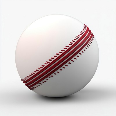 3d vector illustration of cricket ball sports white equipment.