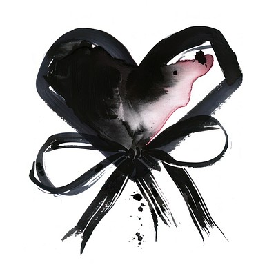 Heart painting illustration ribbon.