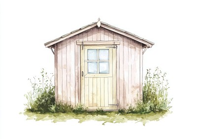 Garden Sheds illustration countryside watercolor.