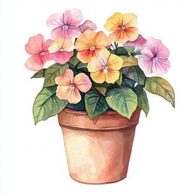 Flower Potted Plant flowers plant illustration.