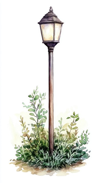 Pole illustration watercolor garden.