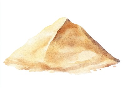 Pile of sand illustration watercolor pyramid.