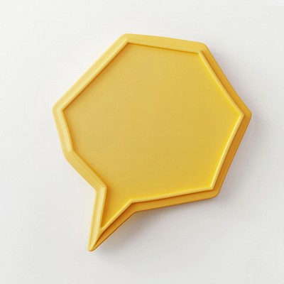 Goldenrod-yellow octagon shape illustration symbol speech.