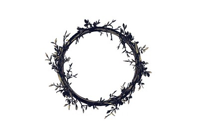 An isolated horror frame illustration wreath art.