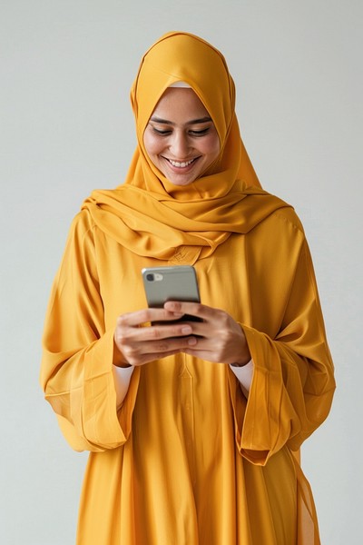 Woman holding mobile phone smiling person people.