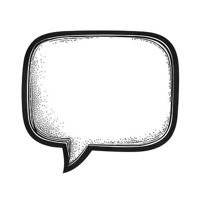 Blank speech bubble style black white.