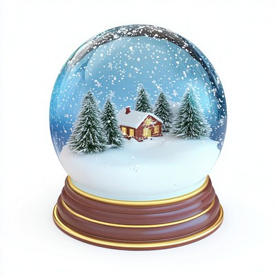 Snow globe christmas decoration snowflakes.