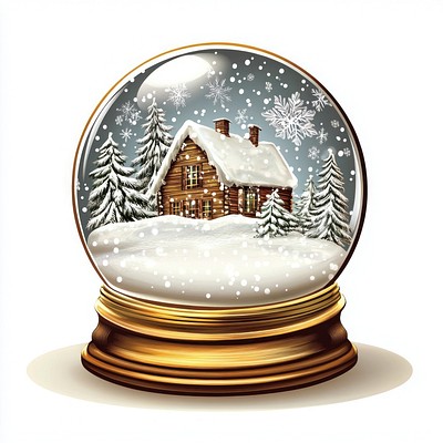 Snow globe christmas house architecture.