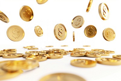 Golden coins frame money investment prosperity.