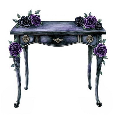 Dressing table illustration furniture purple.