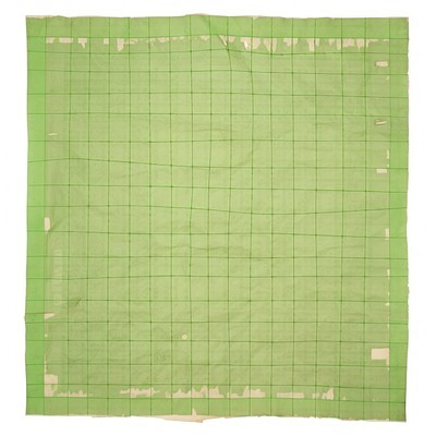 Green grids ripped paper ephemera background texture blackboard.