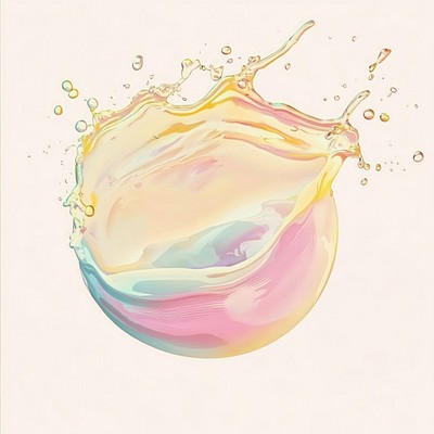 Soap bubble splash shape illustration colors art.