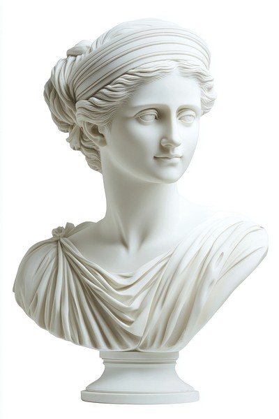 White greek female statuebust art sculpture artifact.