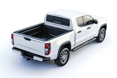 White pickup truck transportation vehicle modern.