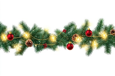 Christmas garland decoration branches conifer.