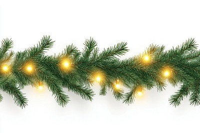 Christmas garland decoration branches conifer.