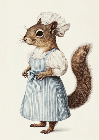 Squirrel animal drawing vintage.