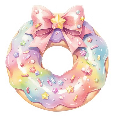 Donut illustration sweets pastel.