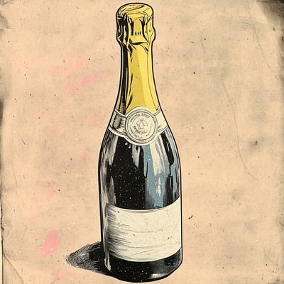 A champagne bottle illustration beverage wine.