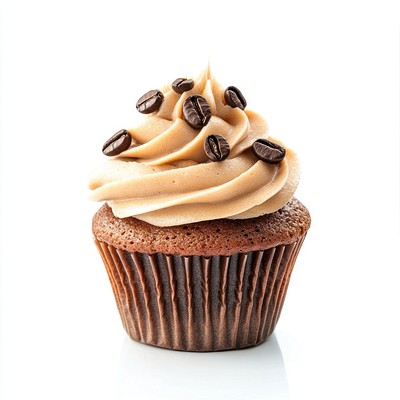 An isolated coffee cupcake dessert food photography.