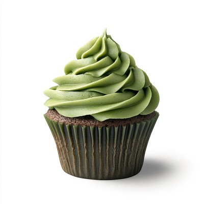 An isolated greentea cupcake dessert photography food.