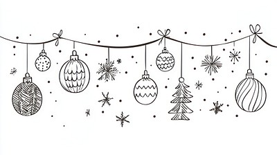 Christmas baubles border christmas illustration celebration.