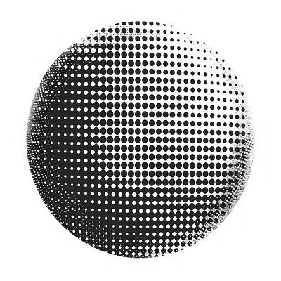 1st badge icon halftone sphere art.