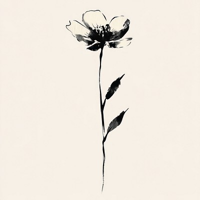 Flower simple black art.