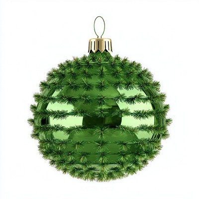 A green disco ball christmas decoration ornament.