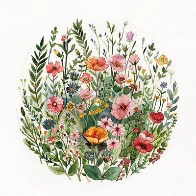 An isolated flower garden flowers art illustration.