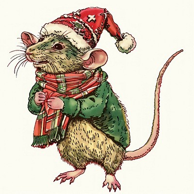 Rat character christmas animal rodent.