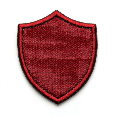 Red shield patch fabric badge embroidered.