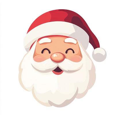 Chubby Santa head illustration santa white.