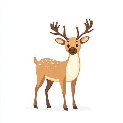 Reindeer full body illustration wildlife cartoon.