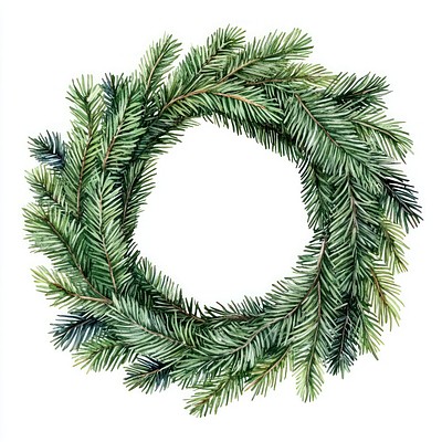 Green Pine Christmas Wreath wreath illustration christmas.