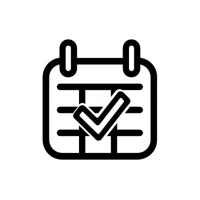 Illustration checkmark calendar icon.