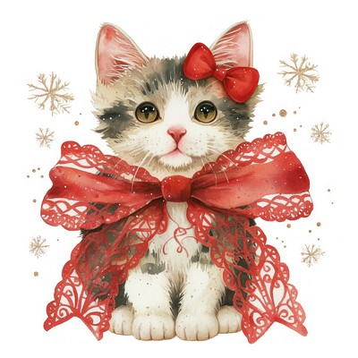 Cat cat illustration christmas.