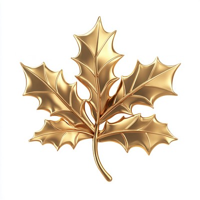 Gold holly illustration design leaf.