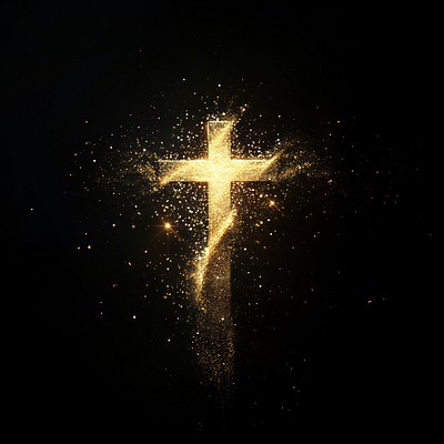 Jesus cross symbol gold illustration.