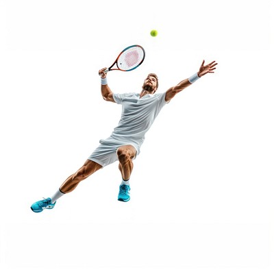 Man tennis player serving background sports racket.